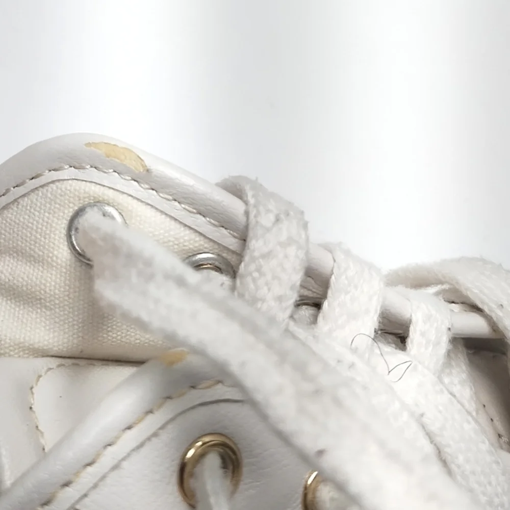 G by Guess Quilted White Sneakers with Gold Details